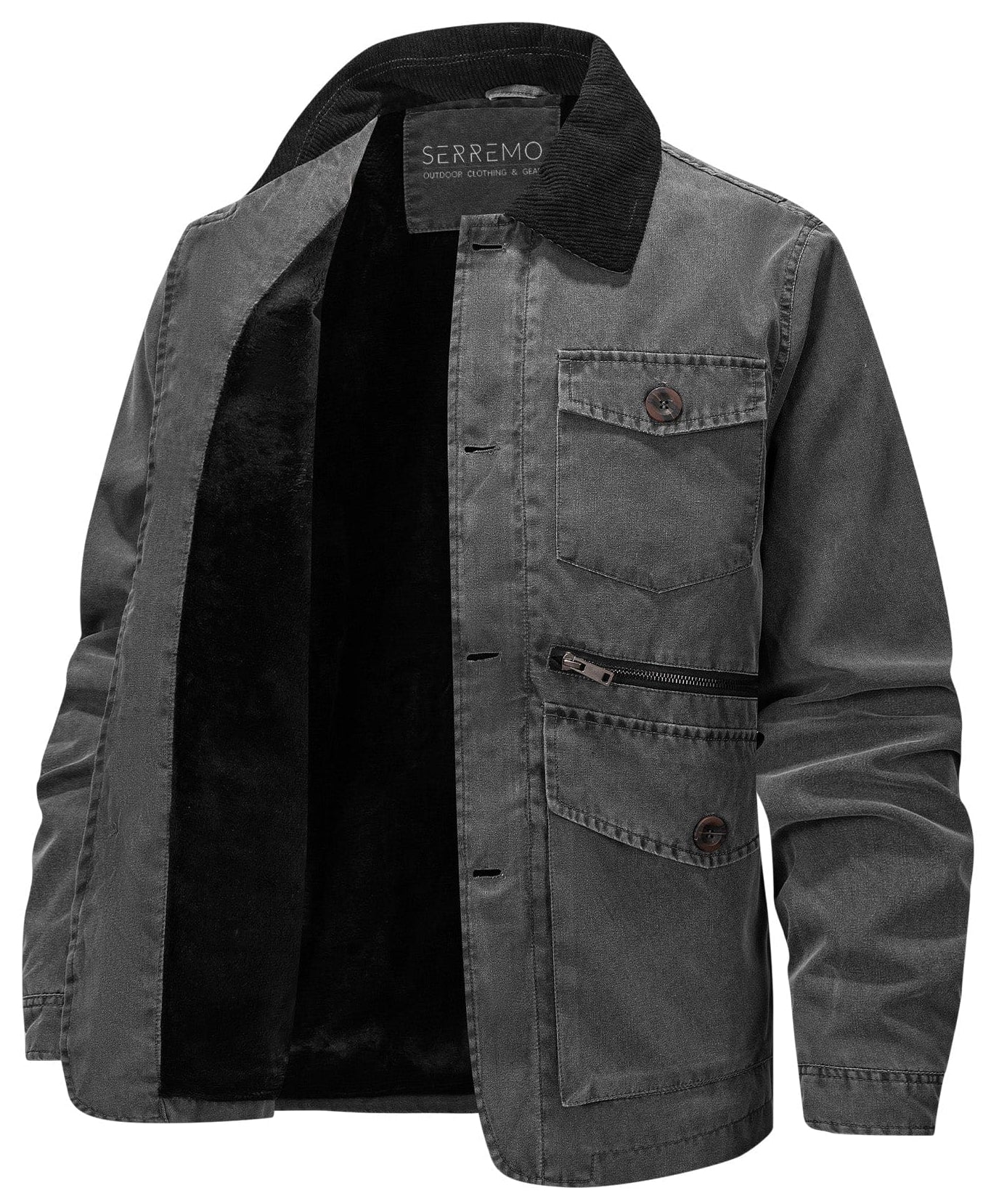 Regiment Jacket – Men's Canvas Field Jacket – Corduroy Collar Utility Cole Hampton