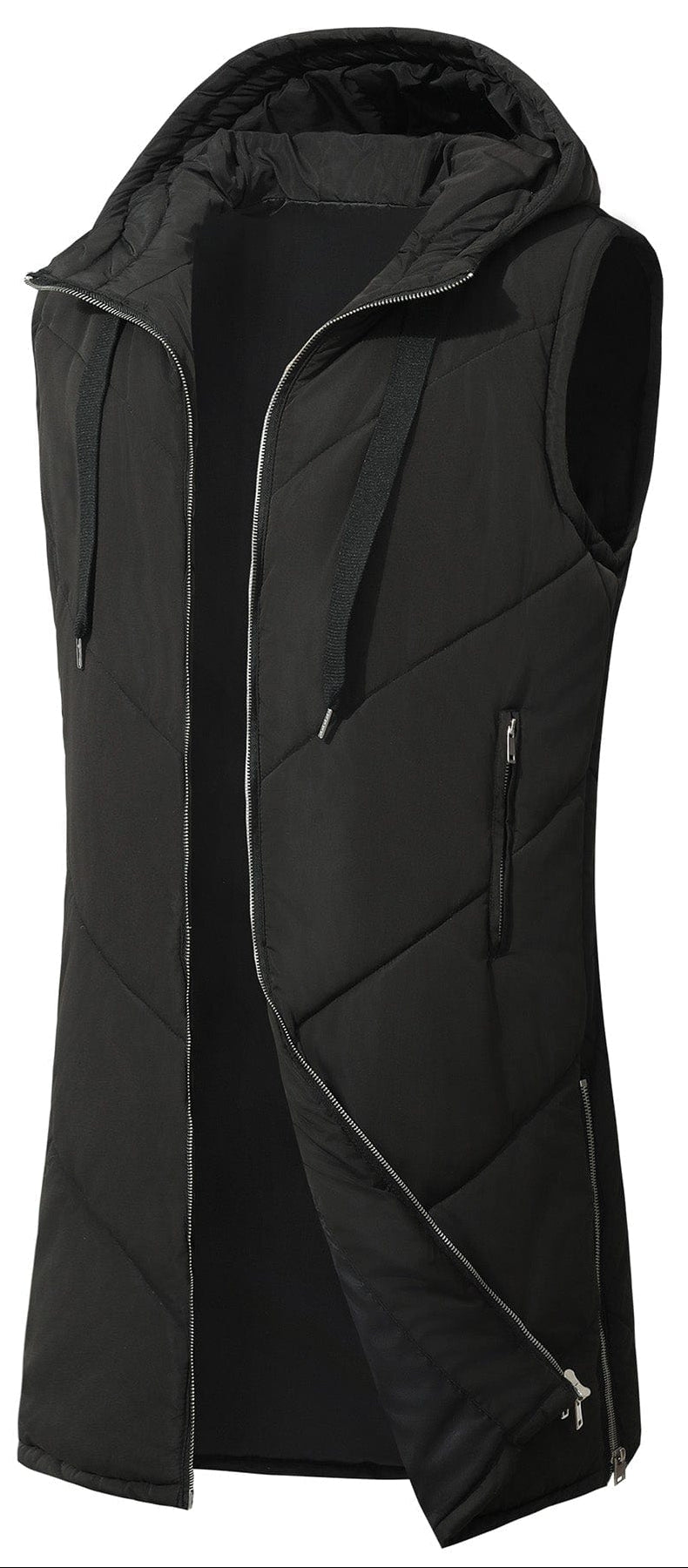 Skyline Vest – Men's Long Hooded Puffer Vest – Quilted Gilet Cole Hampton