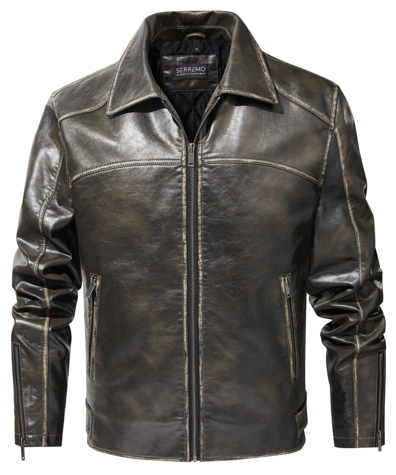 Rustic Edge Jacket – Men's Distressed Faux Leather Jacket – Vintage Moto Cole Hampton