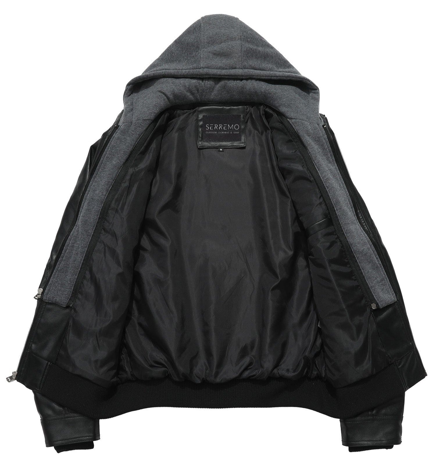 Jetstream Jacket – Men's Faux Leather Bomber – Removable Hood Cole Hampton