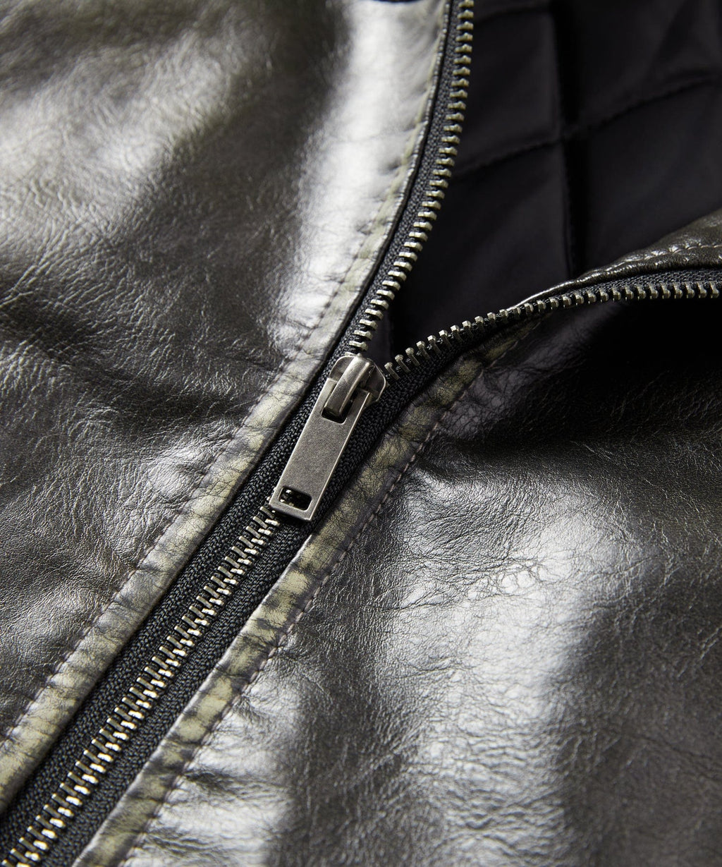 Rustic Edge Jacket – Men's Distressed Faux Leather Jacket – Vintage Moto Cole Hampton