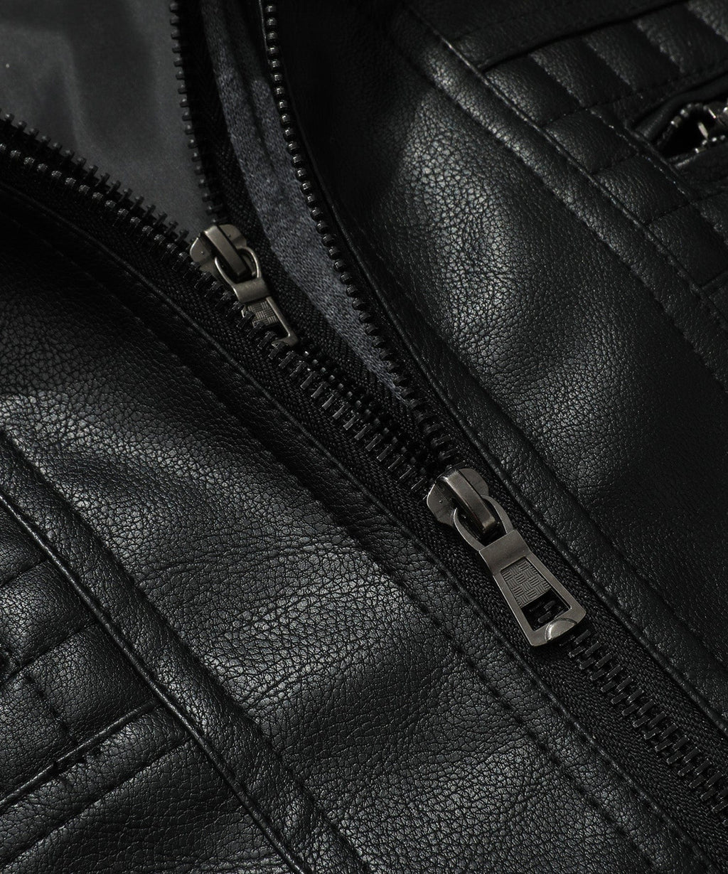 Jetstream Jacket – Men's Faux Leather Bomber – Removable Hood Cole Hampton