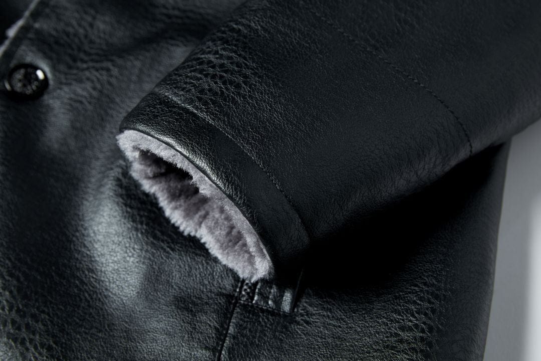 Tundra Patrol Coat – Men's Faux Leather Winter Coat – Fur-Lined Warm Cole Hampton