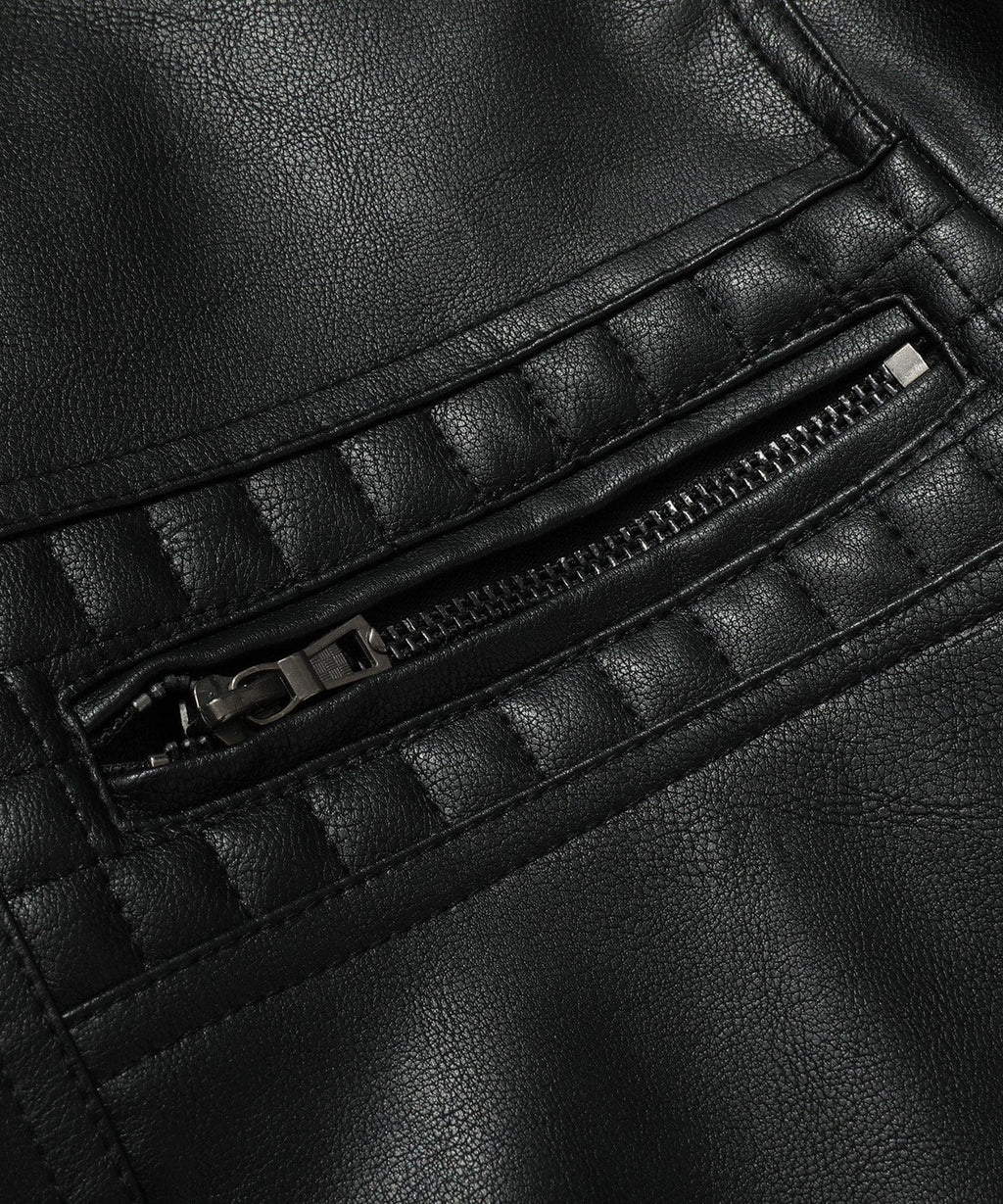 Jetstream Jacket – Men's Faux Leather Bomber – Removable Hood Cole Hampton