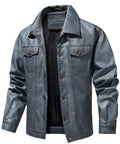 Highway Jacket – Men's Faux Leather Trucker Jacket – Button-Front Cole Hampton