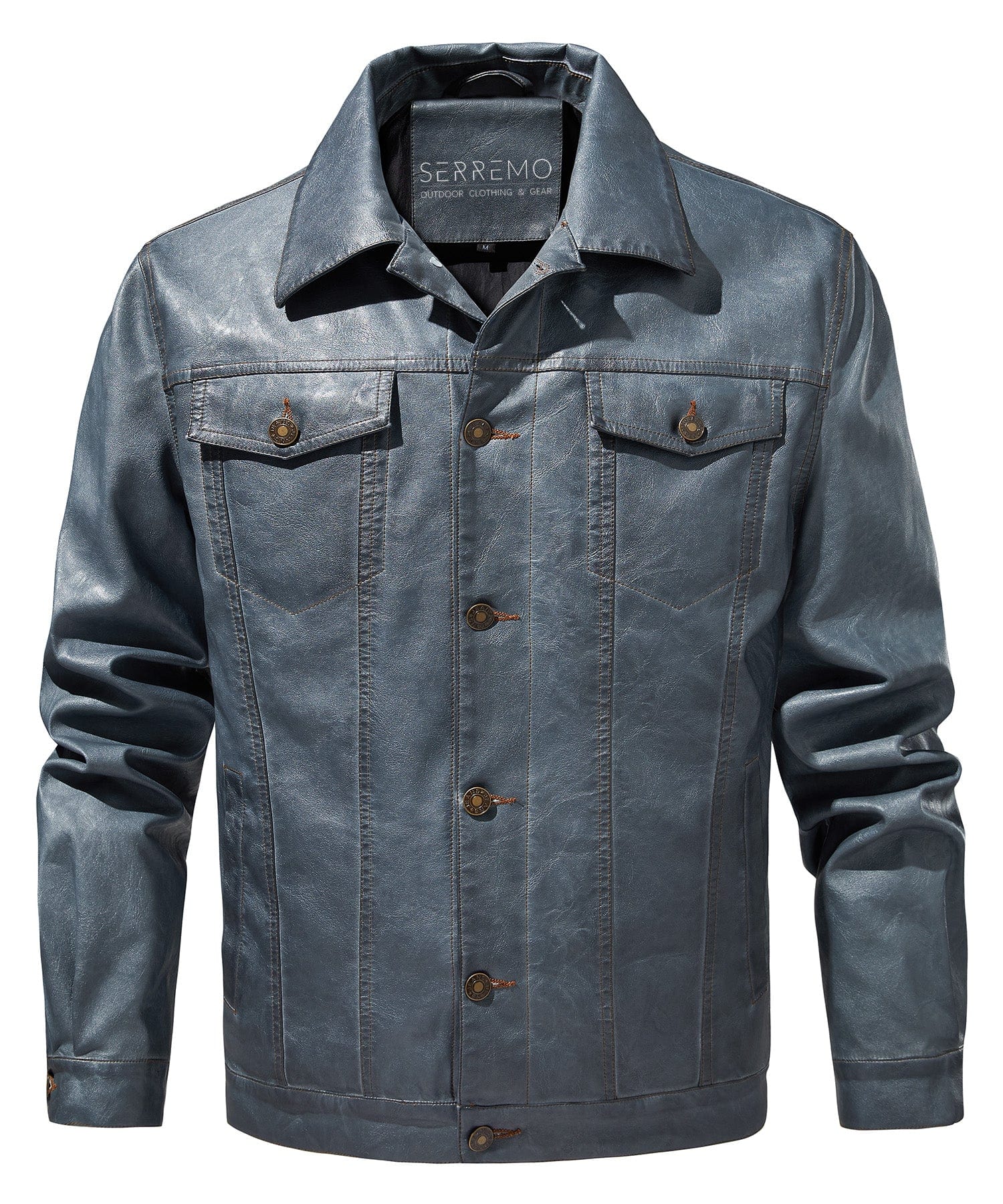 Highway Jacket – Men's Faux Leather Trucker Jacket – Button-Front Cole Hampton