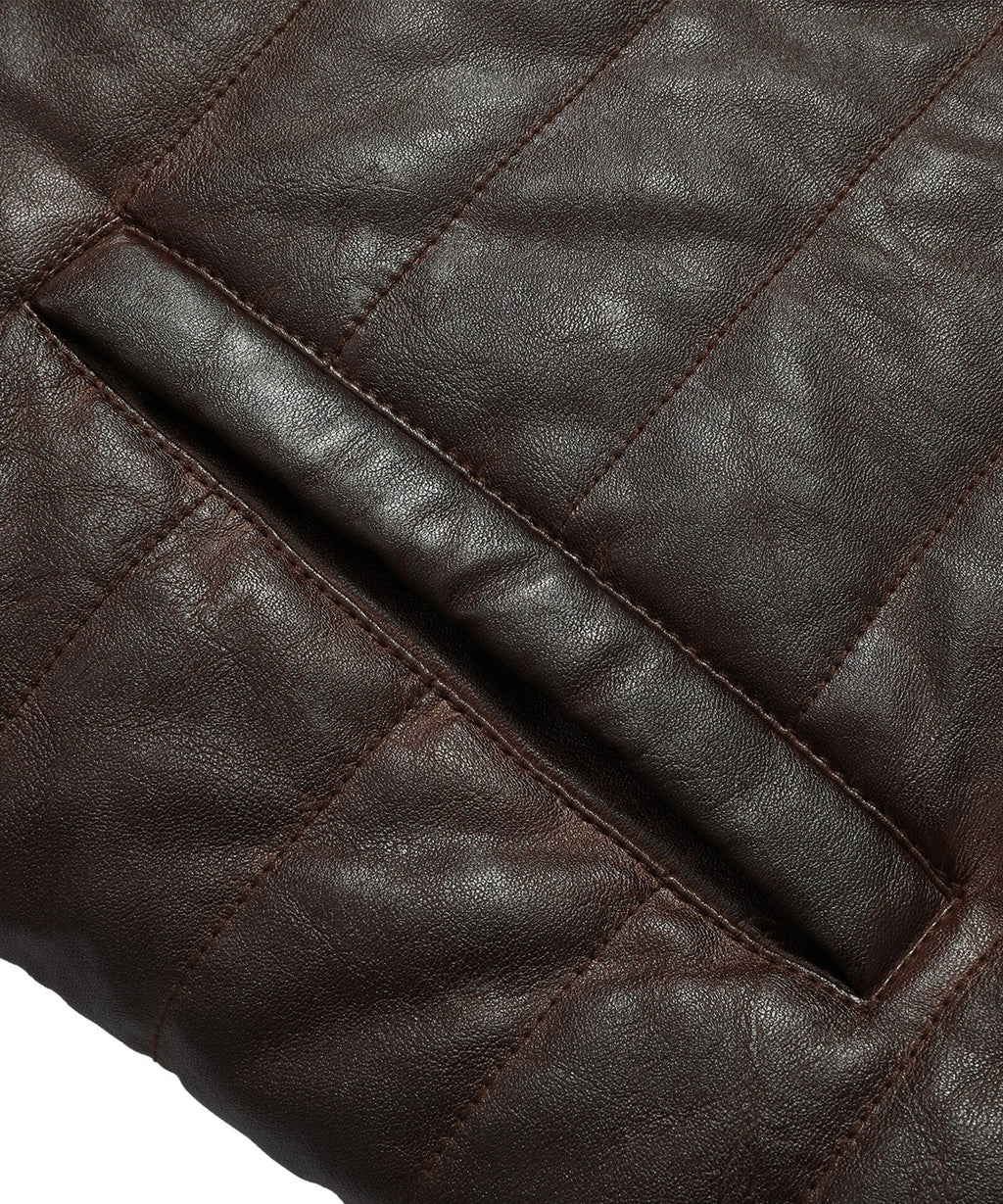 Arden Jacket – Men's Quilted Faux Leather Jacket – Modern Puffer Style Cole Hampton