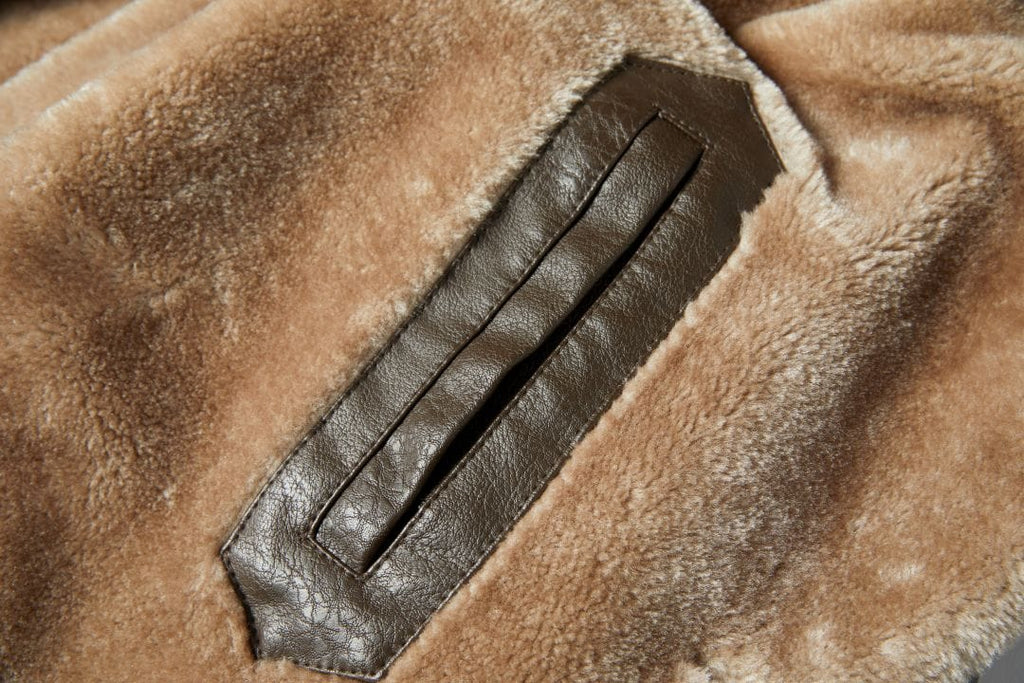 Tundra Patrol Coat – Men's Faux Leather Winter Coat – Fur-Lined Warm Cole Hampton