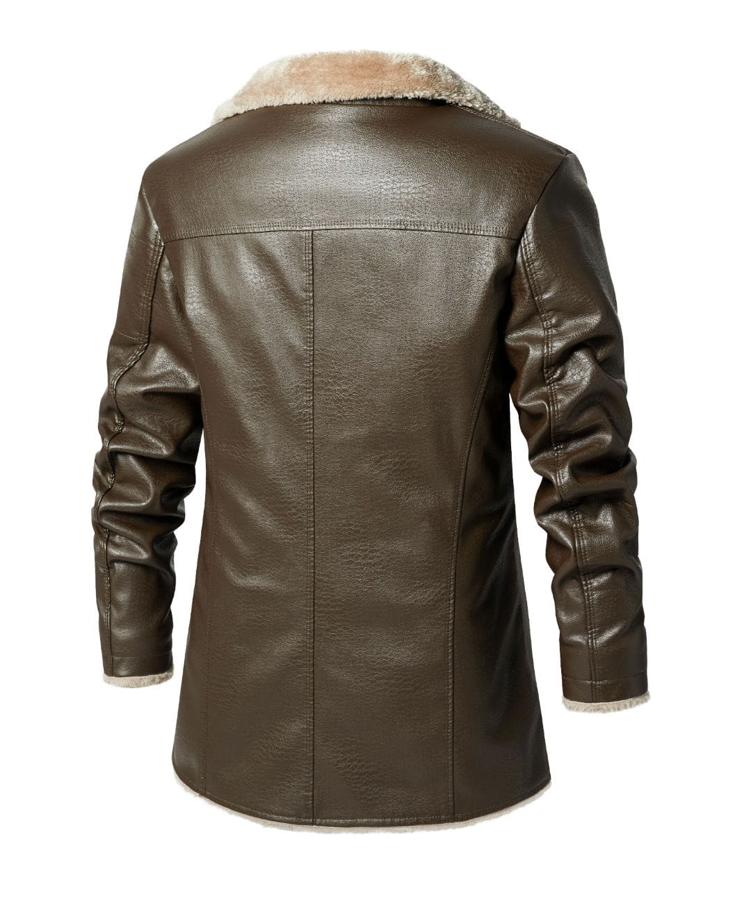 Tundra Patrol Coat – Men's Faux Leather Winter Coat – Fur-Lined Warm Cole Hampton