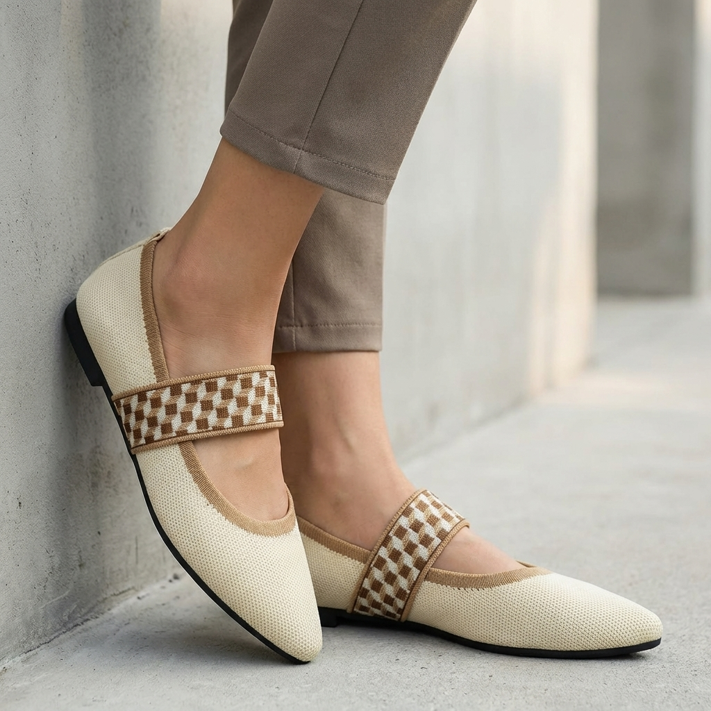 Pointed Toe Strap Flats – Breathable Casual Comfort Walking Shoes Cole Hampton