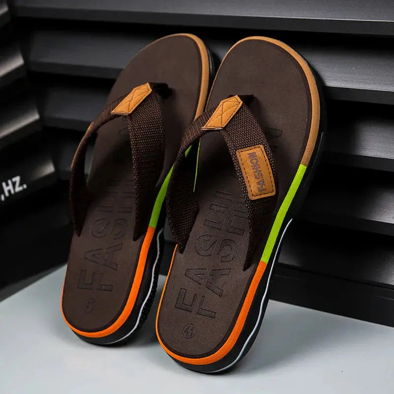 Stylish Mixed Color Flip Flops with Non-Slip Sole for Men