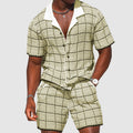 Blake - Men's Plaid Button-Up Shirt and Shorts Set Cole Hampton