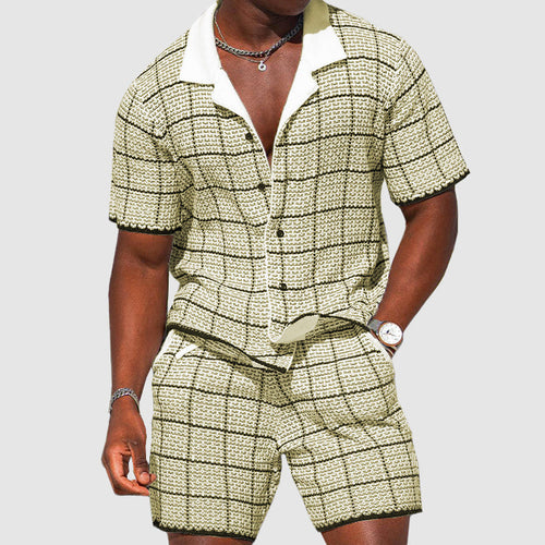 Blake - Men's Plaid Button-Up Shirt and Shorts Set Cole Hampton