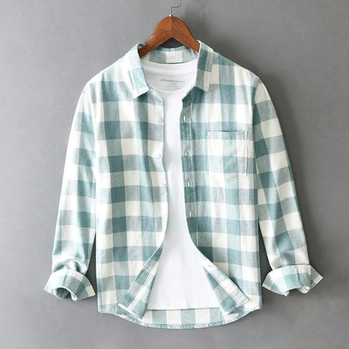 Classic Brushed Cotton Check Shirt Ash & Harbor
