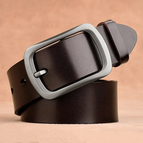 Classic Genuine Leather Belt with Metal Pin Buckle Cole Hampton