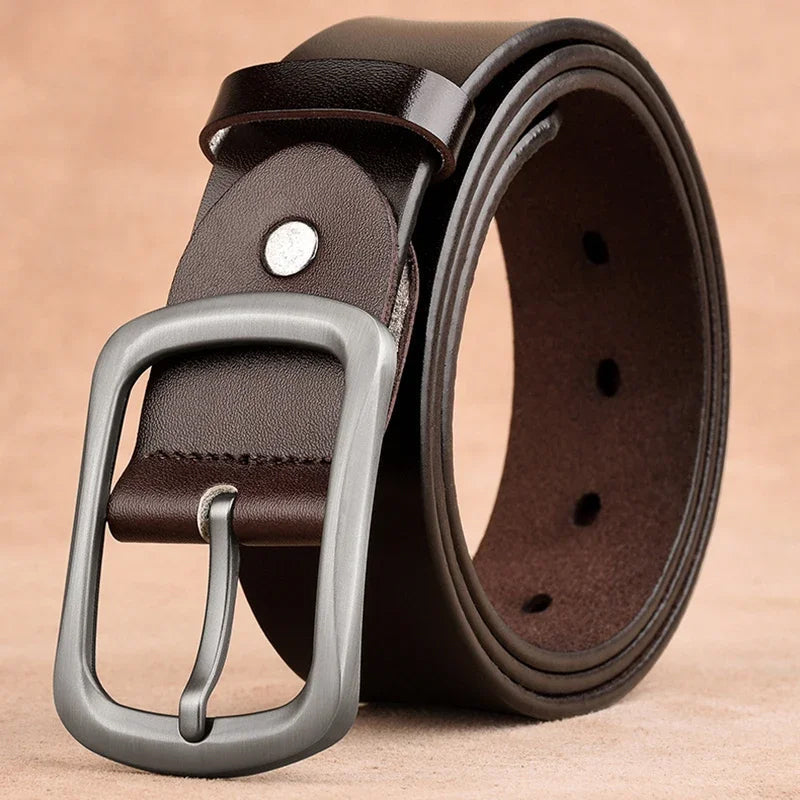 Classic Genuine Leather Belt with Metal Pin Buckle Cole Hampton