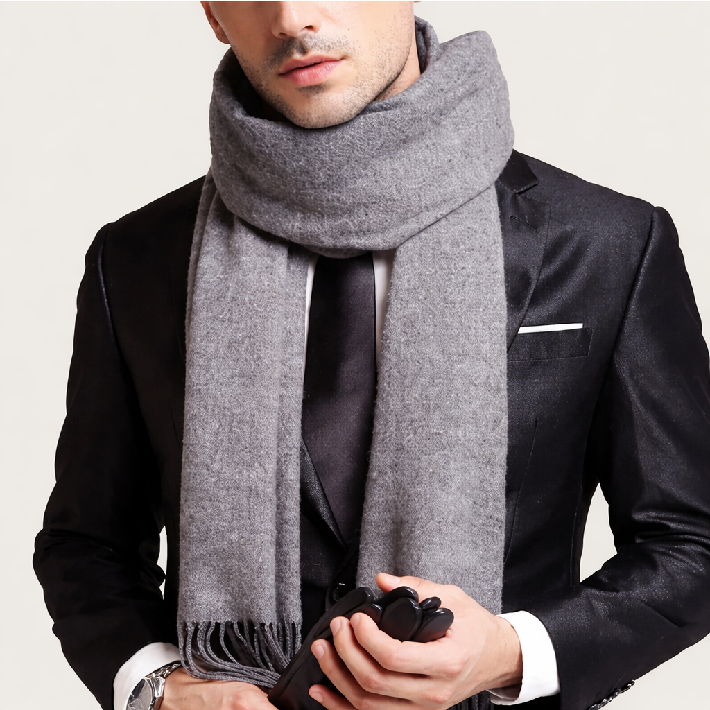Classic Long Scarf with Fringe Detail Cole Hampton