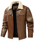 Timberline Jacket – Men's Faux Leather Aviator Jacket – Shearling Collar Cole Hampton