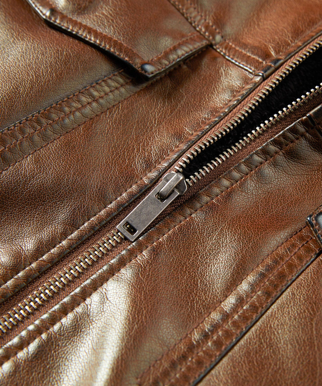 Timberline Jacket – Men's Faux Leather Aviator Jacket – Shearling Collar Cole Hampton