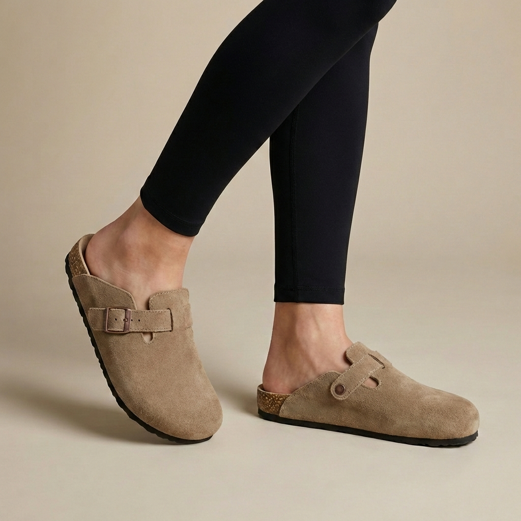 Suede Clogs for Women – Adjustable Strap & All-Day Support Cole Hampton