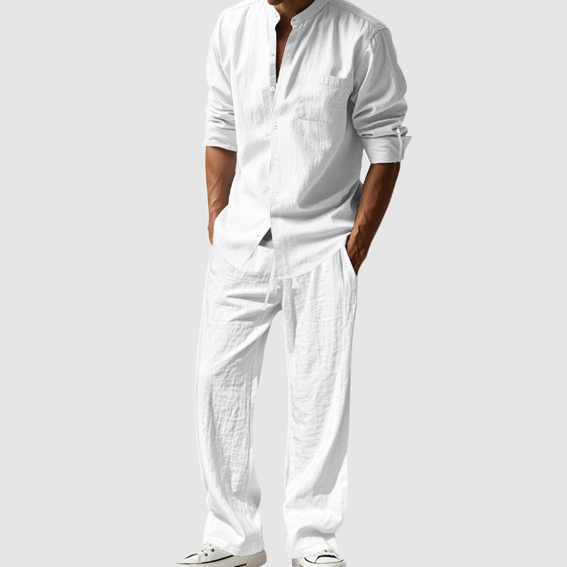 Ethan - Men's Linen Button Up Shirt and Pants Set Cole Hampton