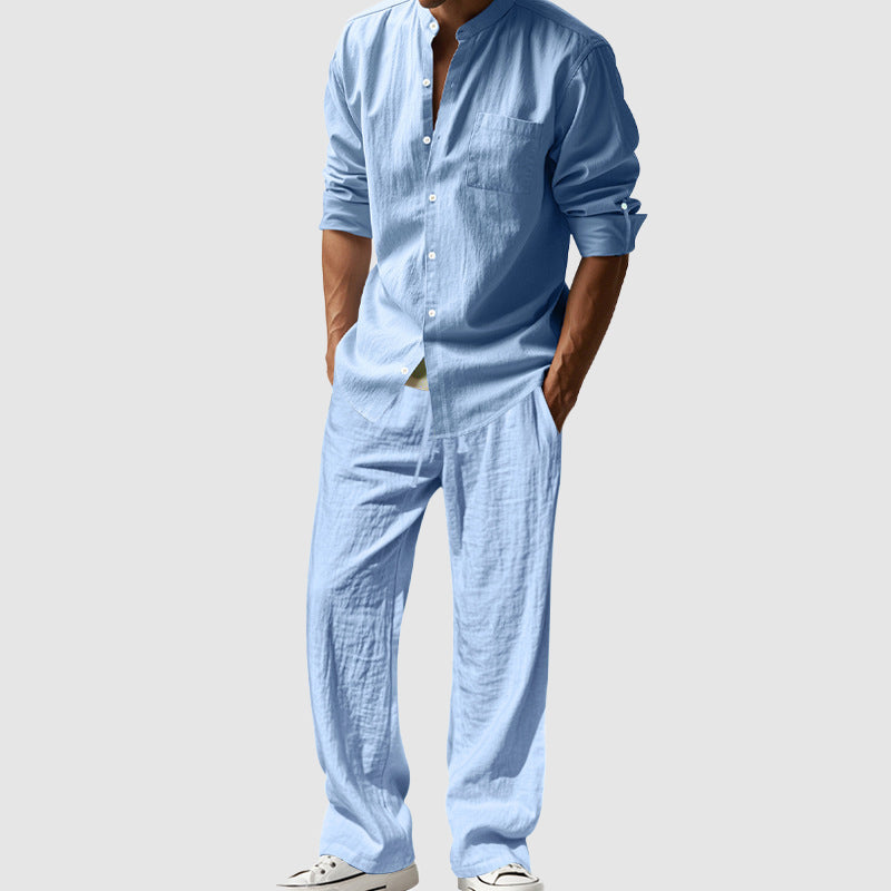 Ethan - Men's Linen Button Up Shirt and Pants Set Cole Hampton