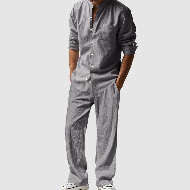 Ethan - Men's Linen Button Up Shirt and Pants Set Cole Hampton