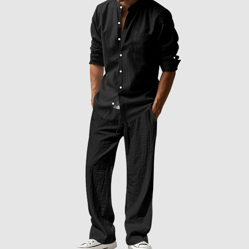 Ethan - Men's Linen Button Up Shirt and Pants Set Cole Hampton