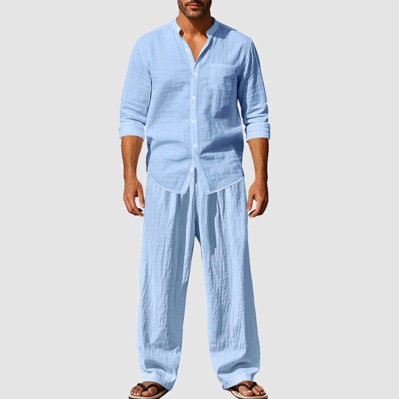 Ethan - Men's Linen Button Up Shirt and Pants Set Cole Hampton