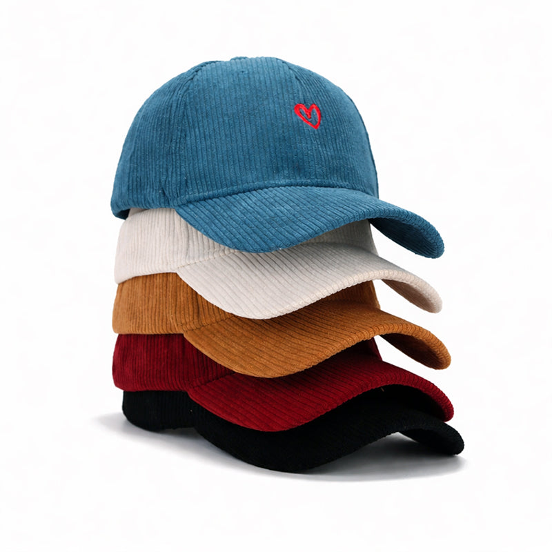 Everyday Corduroy Cap with Embroidered Heart Cole Hampton