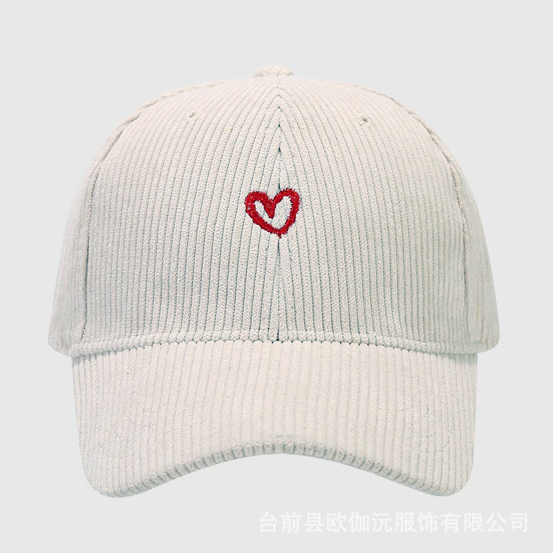 Everyday Corduroy Cap with Embroidered Heart Cole Hampton