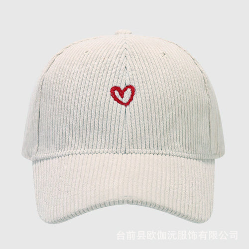 Everyday Corduroy Cap with Embroidered Heart Cole Hampton