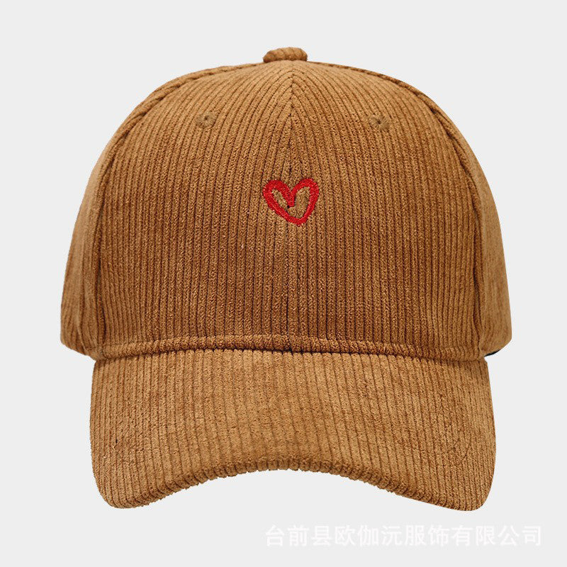 Everyday Corduroy Cap with Embroidered Heart Cole Hampton