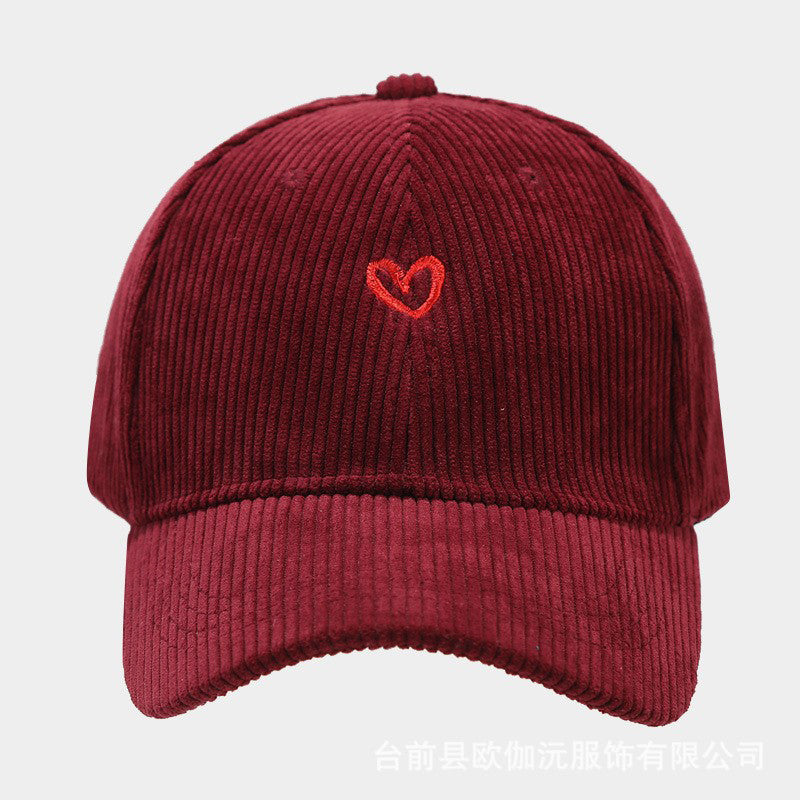 Everyday Corduroy Cap with Embroidered Heart Cole Hampton