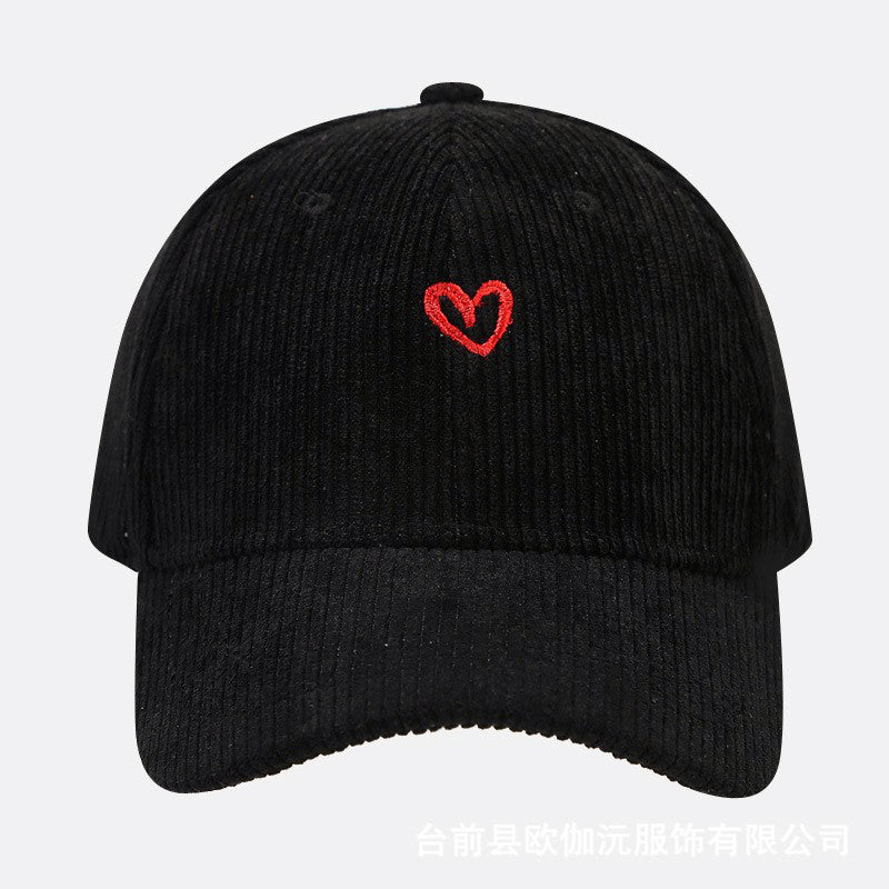 Everyday Corduroy Cap with Embroidered Heart Cole Hampton