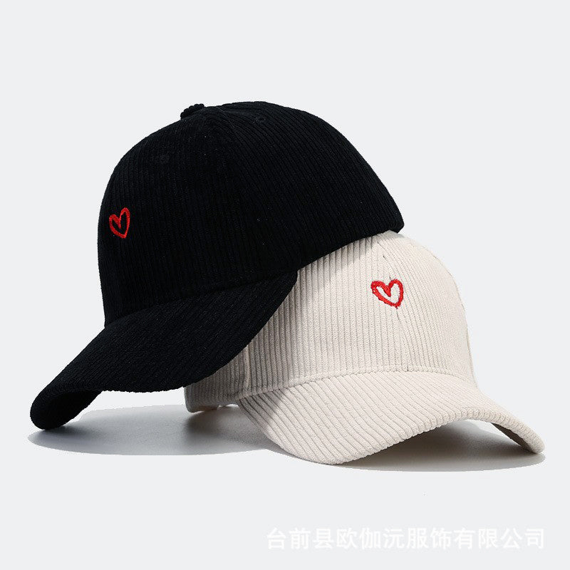 Everyday Corduroy Cap with Embroidered Heart Cole Hampton