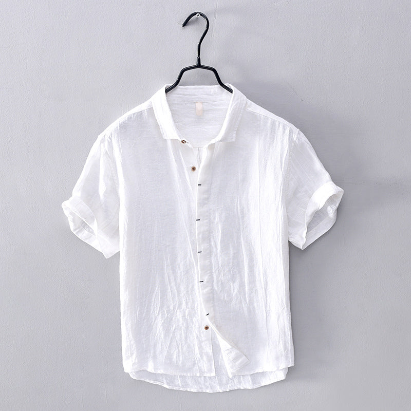 Felix Grant Coral Bay Linen Shirt Ash & Harbor