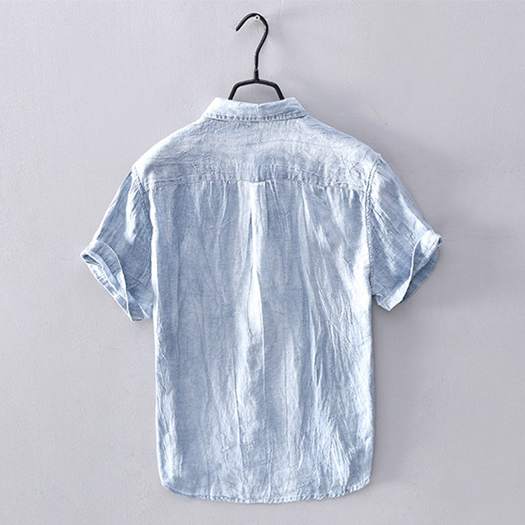 Felix Grant Coral Bay Linen Shirt Ash & Harbor