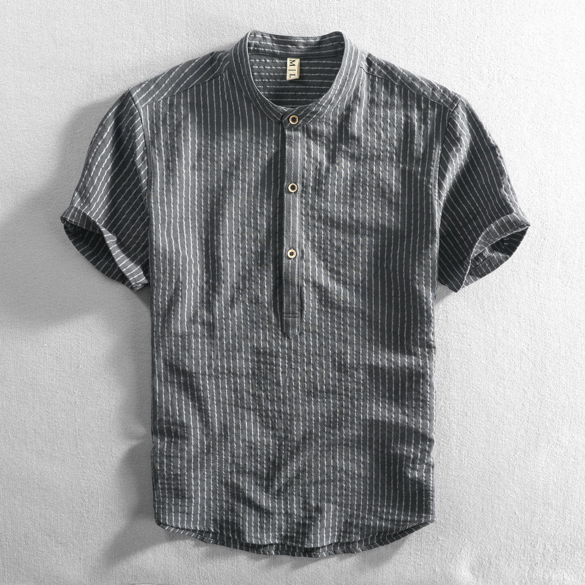 Felix Grant Striped Cotton Shirt Ash & Harbor