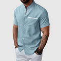 Felix Grant Summer Henley Shirt Ash & Harbor