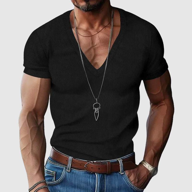Felix Grant V-Neck Casual Shirt Ash & Harbor