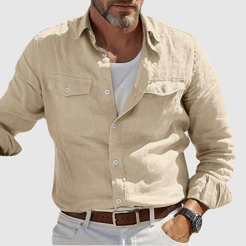 Felix Grant Vintage Linen Shirt Ash & Harbor