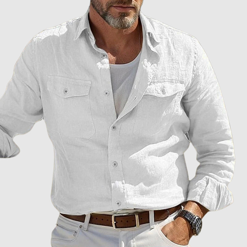 Felix Grant Vintage Linen Shirt Ash & Harbor