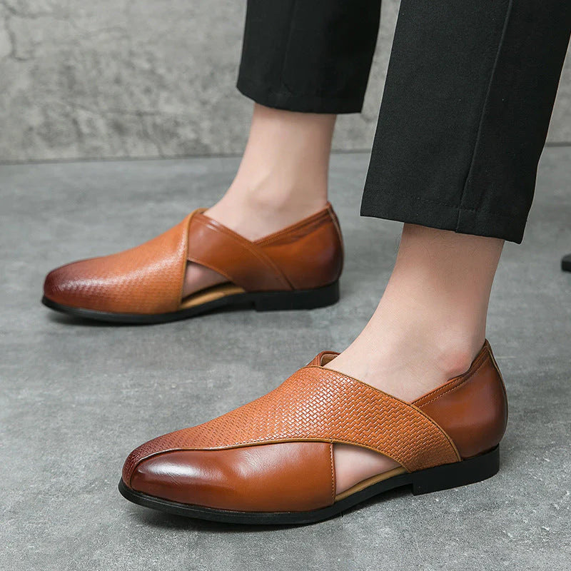 François Blanchet Cross-Strap Loafers With Side Cut-Out Ash & Harbor