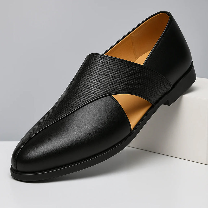 François Blanchet Cross-Strap Loafers With Side Cut-Out Ash & Harbor