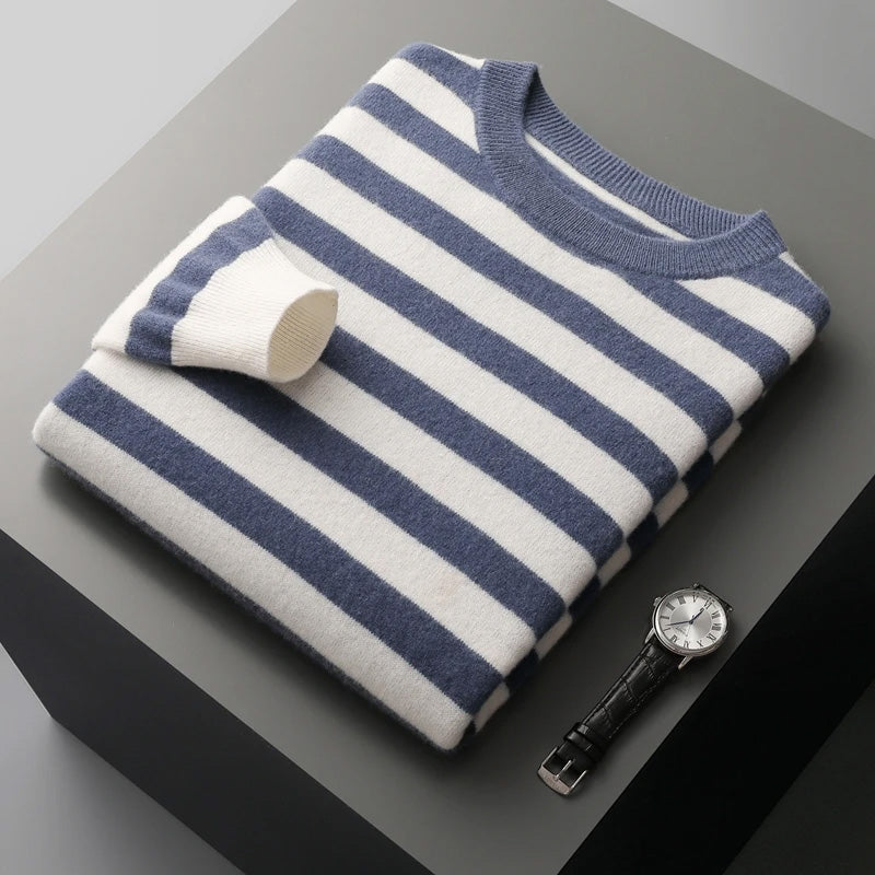 François Blanchet Striped Cashmere Sweater Ash & Harbor