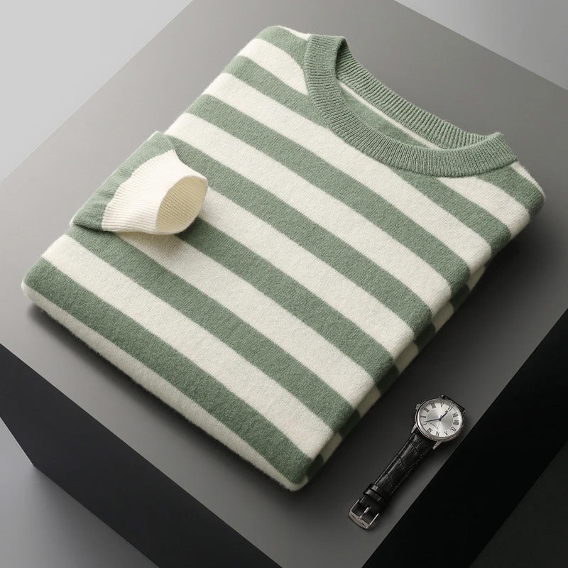 François Blanchet Striped Cashmere Sweater Ash & Harbor