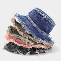 Frayed Denim Bucket Hat Cole Hampton