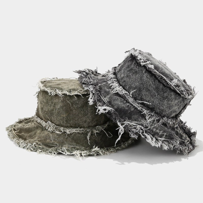 Frayed Denim Bucket Hat Cole Hampton