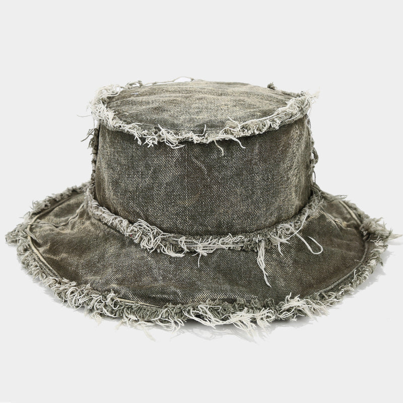 Frayed Denim Bucket Hat Cole Hampton